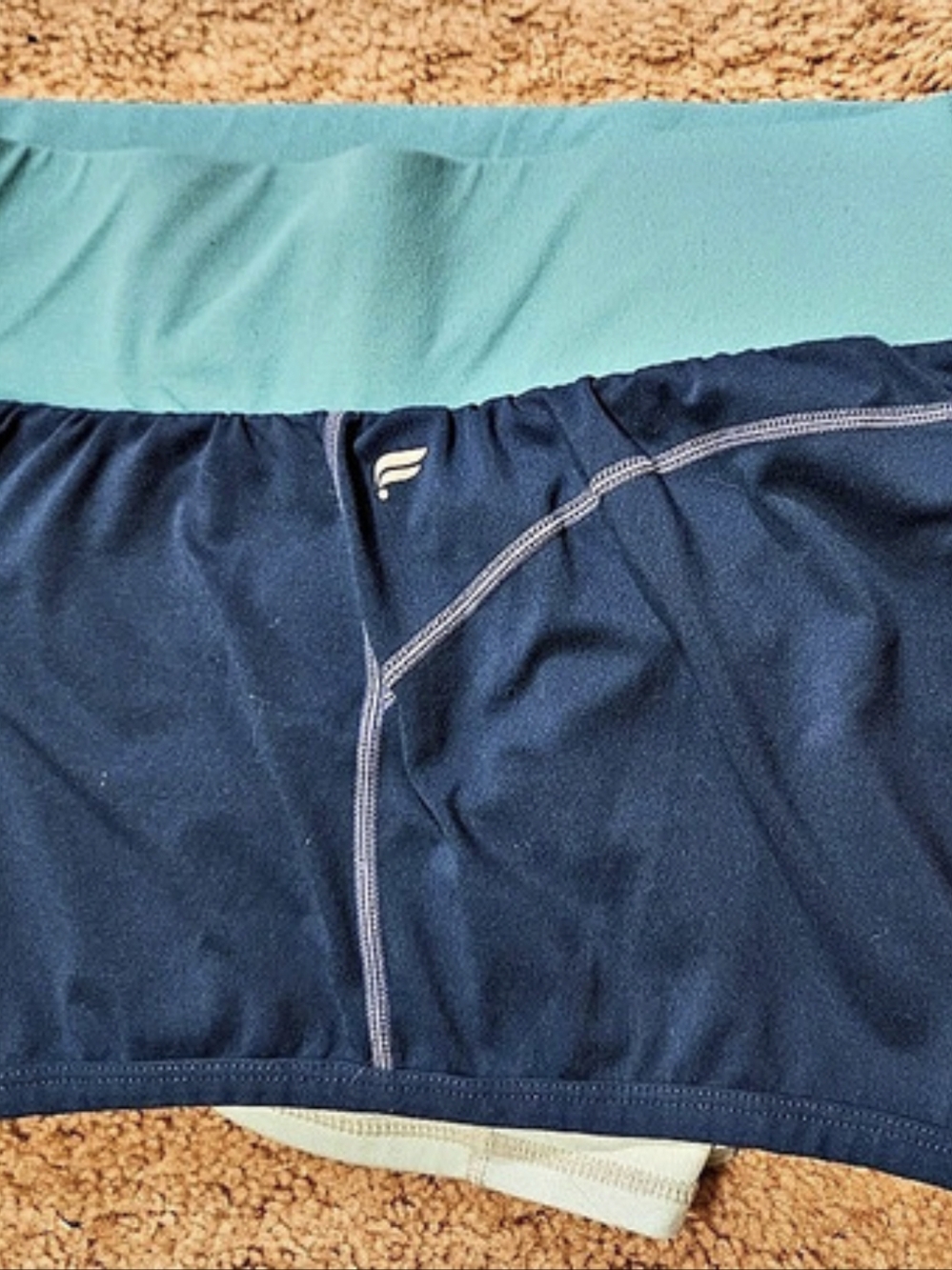 Fabletics The One Short Lined Athletic Shorts in Blue & Green TWO PACK